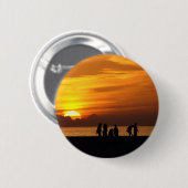 Zonnetijd op de strand ronde button 5,7 cm (Voorkant /achterkant)