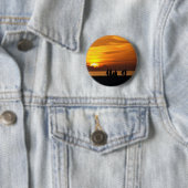 Zonnetijd op de strand ronde button 5,7 cm (In situ)