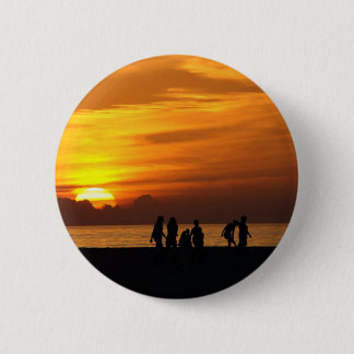 Zonnetijd op de strand ronde button 5,7 cm