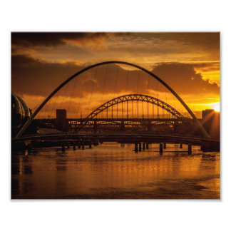 Zonnetijd op de Tyne Foto Afdruk