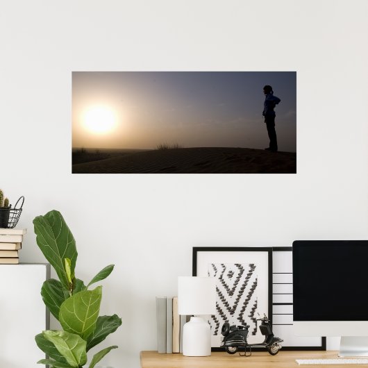 Zonnetijd op de woestijn poster (Thuiskantoor)