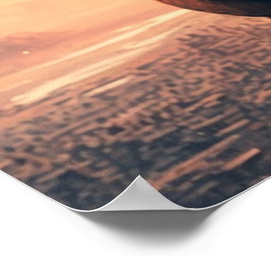 Zonnetijd op een stad van de toekomst poster (Hoek)