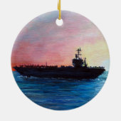 Zonnetijd op een Vliegtuig Keramisch Ornament (Achterkant)