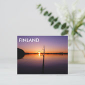 Zonnetijd op een zomermeer gezien door een visstaa briefkaart (Staand voorkant)