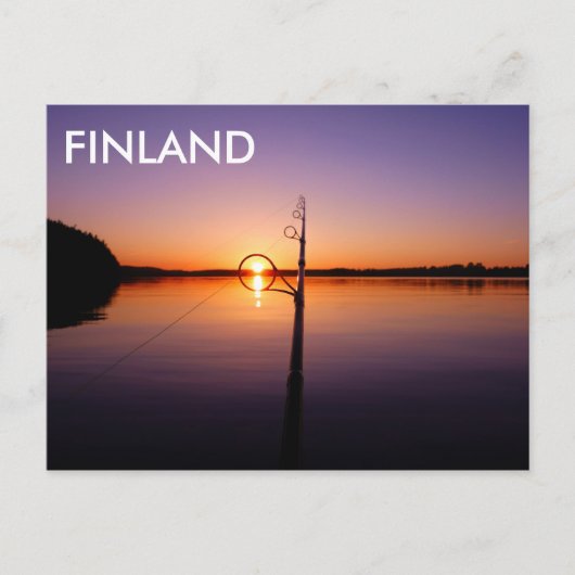 Zonnetijd op een zomermeer gezien door een visstaa briefkaart (Voorkant)