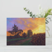 Zonnetijd op het Boerderij Feestdagenkaart (Staand voorkant)