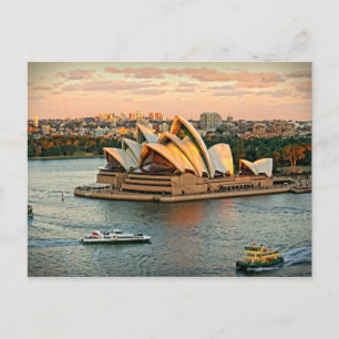 Zonnetijd op het Opera House in Sydney - Australië Briefkaart
