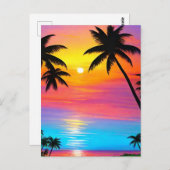 Zonnetijd op het strand briefkaart (Voorkant / Achterkant)