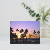 Zonnetijd op het strand briefkaart (Staand voorkant)