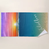 Zonnetijd op het strand Persoonlijk Strandlaken (Voorkant)