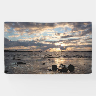 Zonnetijd op het strand spandoek