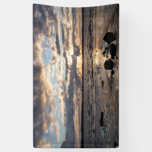 Zonnetijd op het strand spandoek (Verticaal)