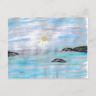 Zonnetijd op het water feestdagenkaart