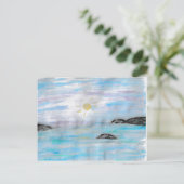 Zonnetijd op het water feestdagenkaart (Staand voorkant)
