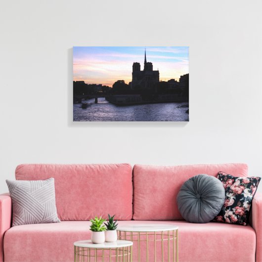 Zonnetijd op Notre Dame de Paris Canvas Afdruk (Insitu (Woonkamer))