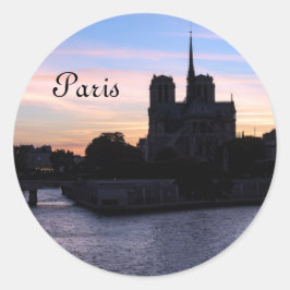 Zonnetijd op Notre Dame de Paris Ronde Sticker