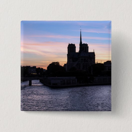 Zonnetijd op Notre Dame de Paris Vierkante Button 5,1 Cm (Voorkant)
