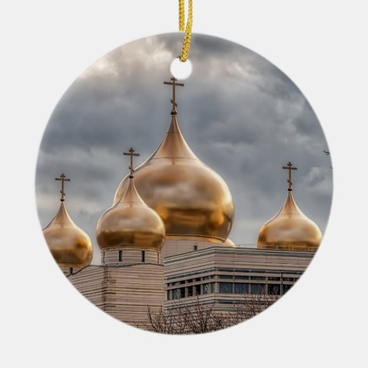 Zonnetijd op Russisch-orthodoxe kathedraal in Pari Keramisch Ornament (Voorkant)