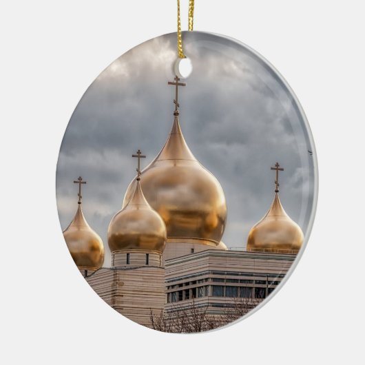 Zonnetijd op Russisch-orthodoxe kathedraal in Pari Keramisch Ornament (Links)