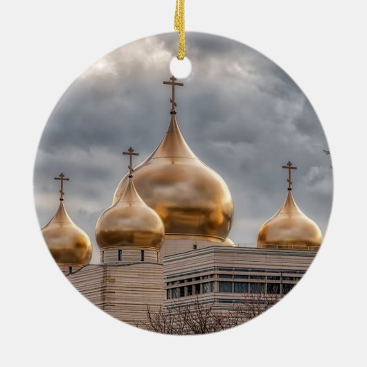 Zonnetijd op Russisch-orthodoxe kathedraal in Pari Keramisch Ornament (Achterkant)
