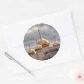 Zonnetijd op Russisch-orthodoxe kathedraal in Pari Ronde Sticker (Envelop)