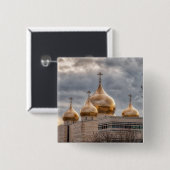 Zonnetijd op Russisch-orthodoxe kathedraal in Pari Vierkante Button 5,1 Cm (Voorkant /achterkant)