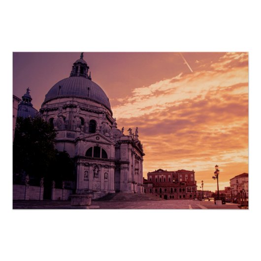 Zonnetijd over de Basilica in Venetië Perfect Poster (Voorkant)