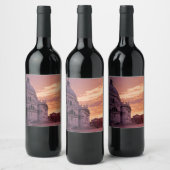 Zonnetijd over de Basilica in Venetië Wijn Etiket (Flessen)