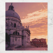 Zonnetijd over de Basilica in Venetië Wijn Etiket (Enkel label)