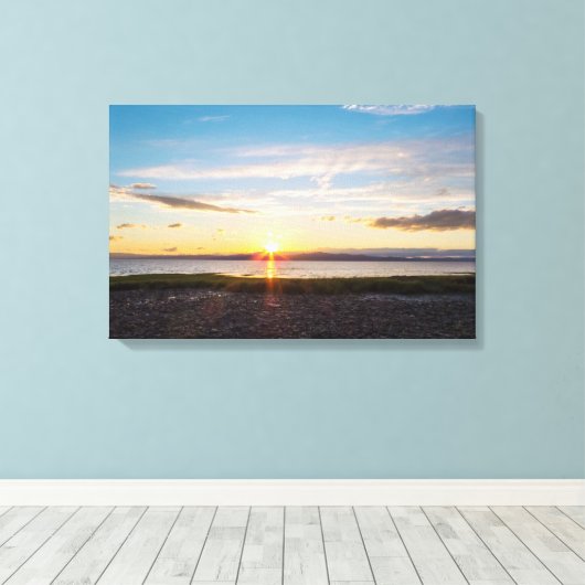 Zonnetijd over de rivier de Saint-Lawrence Canvas Afdruk (Insitu (Houten vloer))