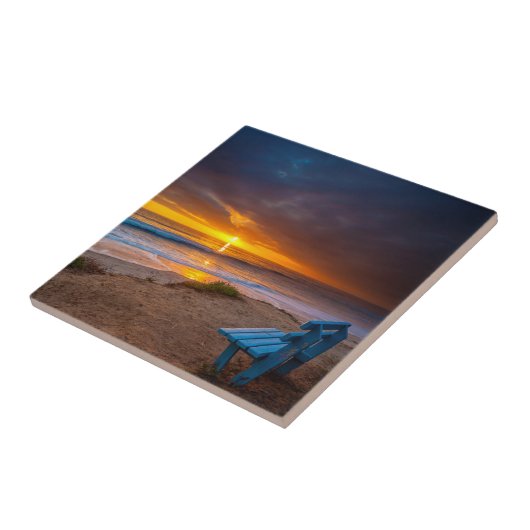 Zonnetijd over de Stille Oceaan Tegeltje (Zijkant)