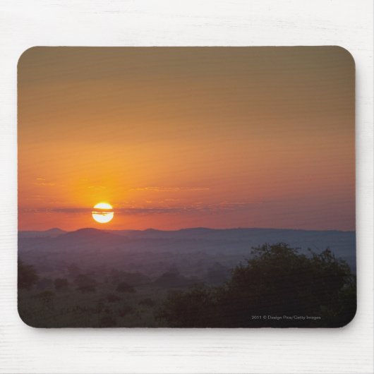 Zonnetijd over het Afrikaanse landschap Muismat (Voorkant)