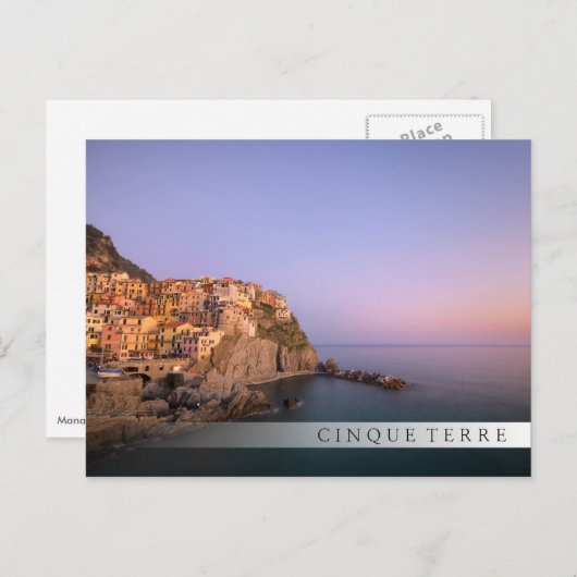 Zonnetijd over het dorp Manarola in Cinque Terre Briefkaart (Voorkant / Achterkant)