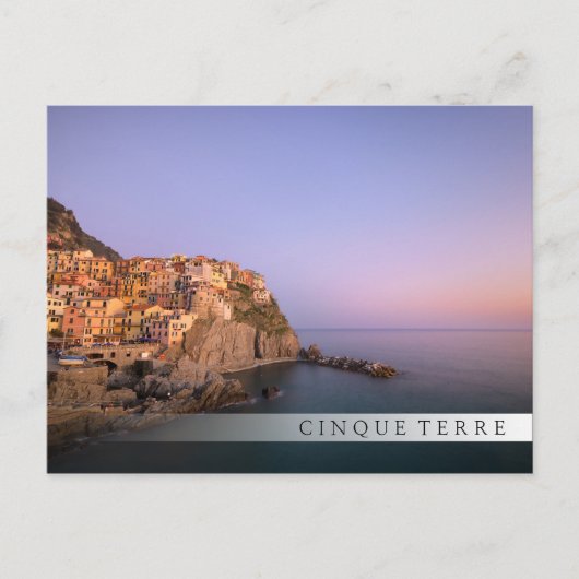 Zonnetijd over het dorp Manarola in Cinque Terre Briefkaart (Voorkant)