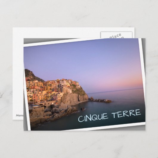 Zonnetijd over het dorp Manarola in Cinque Terre Briefkaart (Voorkant / Achterkant)