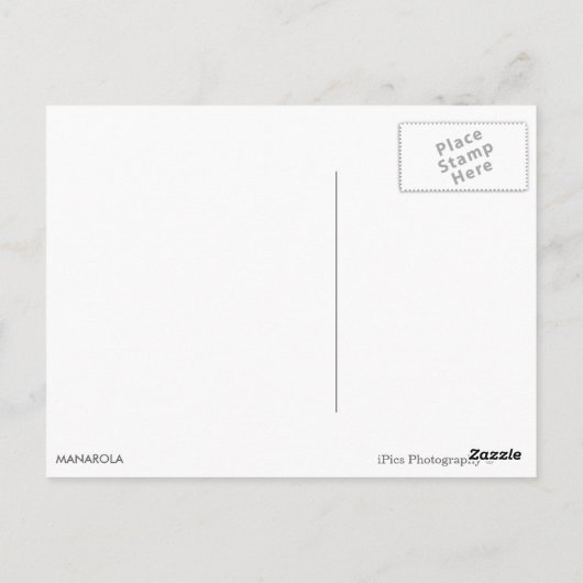 Zonnetijd over het dorp Manarola in Cinque Terre Briefkaart (Achterkant)