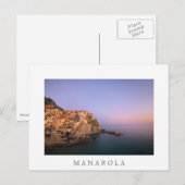 Zonnetijd over het dorp Manarola in Cinque Terre Briefkaart (Voorkant / Achterkant)