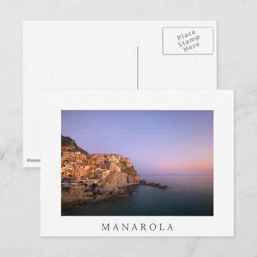 Zonnetijd over het dorp Manarola in Cinque Terre Briefkaart (Voorkant / Achterkant)