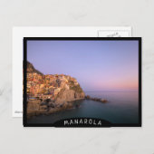 Zonnetijd over het dorp Manarola in Cinque Terre Briefkaart (Voorkant / Achterkant)