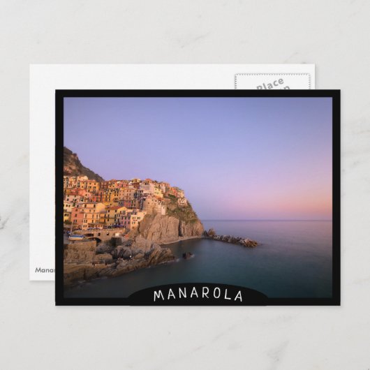 Zonnetijd over het dorp Manarola in Cinque Terre Briefkaart (Voorkant / Achterkant)
