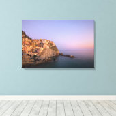 Zonnetijd over het dorp Manarola in Cinque Terre Canvas Afdruk (Insitu (Houten vloer))