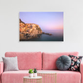 Zonnetijd over het dorp Manarola in Cinque Terre Canvas Afdruk (Insitu (Woonkamer))
