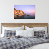 Zonnetijd over het dorp Manarola in Cinque Terre Canvas Afdruk (Insitu (Slaapkamer))