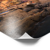 Zonnetijd over het dorp Manarola in Cinque Terre Foto Afdruk (Hoek)