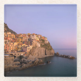 Zonnetijd over het dorp Manarola in Cinque Terre Glazen Onderzetter