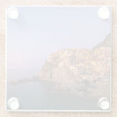 Zonnetijd over het dorp Manarola in Cinque Terre Glazen Onderzetter (Achterkant)
