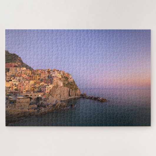 Zonnetijd over het dorp Manarola in Cinque Terre Legpuzzel (Horizontaal)