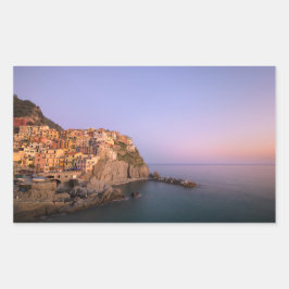 Zonnetijd over het dorp Manarola in Cinque Terre Rechthoekige Sticker