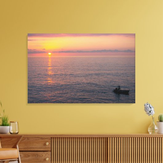 Zonnetijd over het middellandse-zeegebied. canvas afdruk (Insitu (Woonkamer))