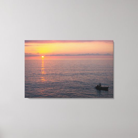 Zonnetijd over het middellandse-zeegebied. canvas afdruk (Voorkant)